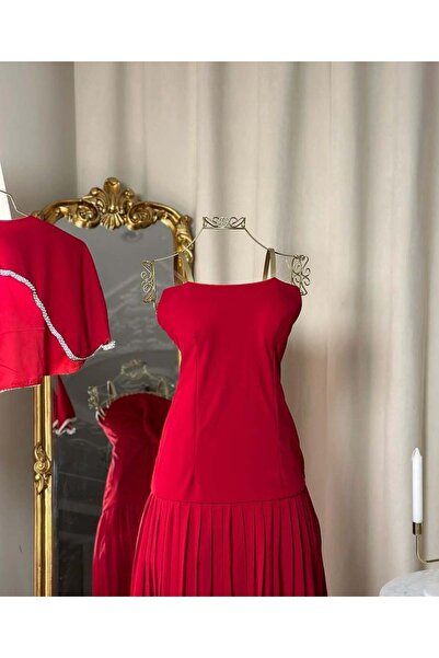 vanus fashion فستان طويل قطعتين 4359