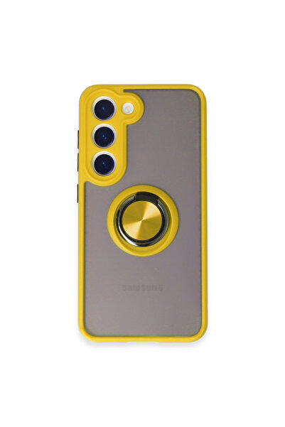 NewFace غطاء حماية سامسونج جالاكسي S23 مونتريال سيليكون مع حلقة - أصفر