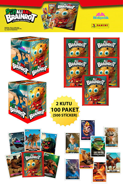 hediyecik مجموعة ملصقات بانيني سكيفيدول الإيطالية، علبتان تحتويان على 100 حزم...