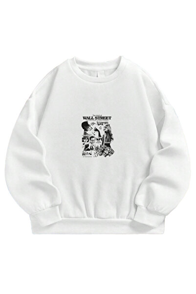 SVART WEAR سويت شيرت ذا وولف أوف وال ستريت مطبوع قصة فضفاضة للجنسين