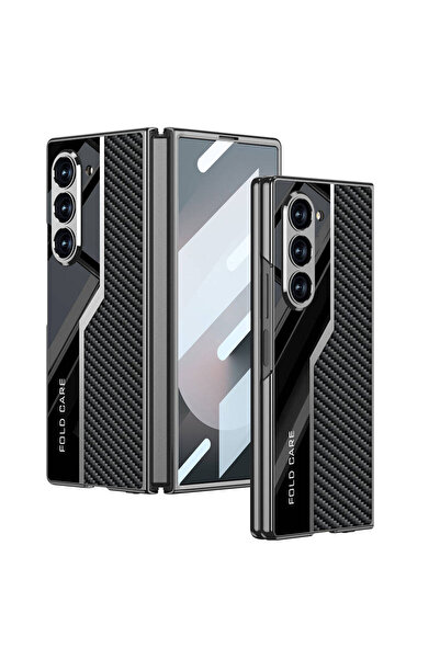 zore Galaxy Z Fold 6 Case Ultra Thin Camera Protection Pc + Carbon Fiber Design Back Surface with Type-C P