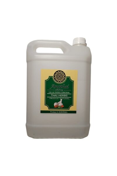 Anothai Ulei de masaj premium cu plante thailandeze – hidratant și relaxant, cu vitamina E, 5000 ml
