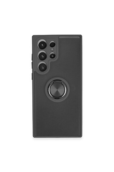 NewFace غطاء سيليكون لهاتف سامسونج جالاكسي S23 الترا مع حلقة مونتريال - أسود