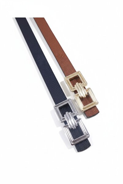 Gradelli kadın kemer siyah taba 2,3 cm ikili paket