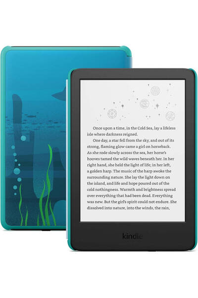 Amazon Kindle Kids E-book Reader, 6" 300 PPI, 16GB, 11th Gen (2024) - Ocean Explorer Cover, Black