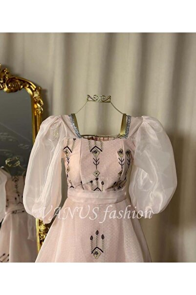 vanus fashion فستان سهرة ميدي ( 2 لونين ) 4246