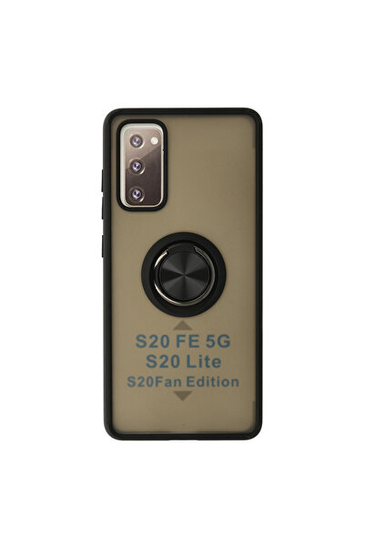 NewFace غطاء سيليكون مونتريال للهاتف سامسونج جالاكسي S20 FE مع حلقة - أسود