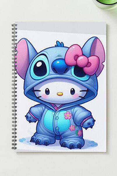 BLACKONECLASS STİTCH KEDİ A5 Metal Spiralli Çizgisiz kalın bristol Kapak STİT...