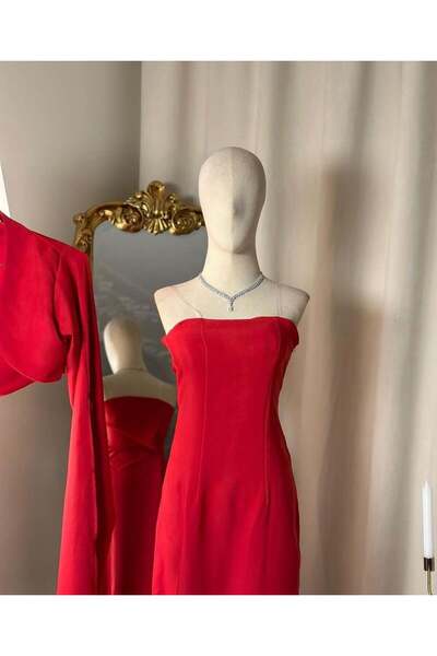 vanus fashion فستان طويل قطعتين ( 2 لونين) 4319
