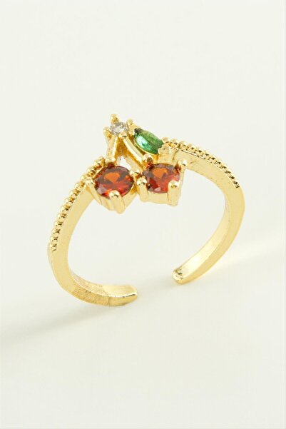 ZERO LAND 1592711739 حجر الزركون الكرزي (191127) خاتم-لون فضي