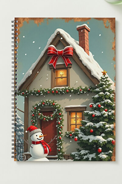 BLACKONECLASS YENİYIL (YILBAŞI) TEMALI A5 Metal Spiralli Çizgisiz Sert Kapak YENİYIL (YILBAŞI) TEMALI Defter