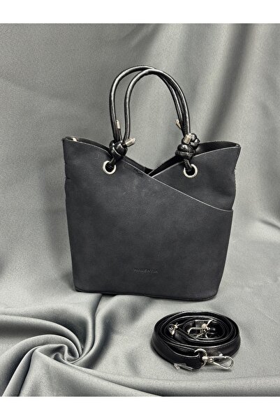 MİHRA STORE حقيبة نسائية لينا ديلي سويدي متوسطة الحجم حقيبة يد وكتف-TA001 أسود