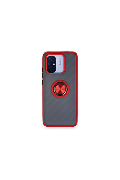 NewFace غطاء حماية سيليكون لهاتف Xiaomi Redmi 12C مونتريال مع حلقة - أحمر