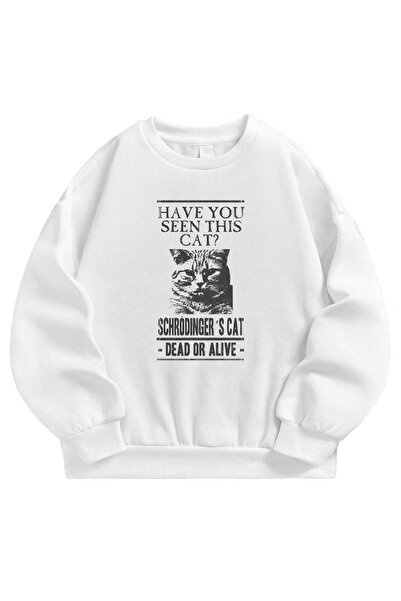 SVART WEAR سويت شيرت شرودنجر كات مطبوع قصة فضفاضة للجنسين