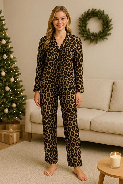 forte bella Patterned Top and Bottom Pajama Set