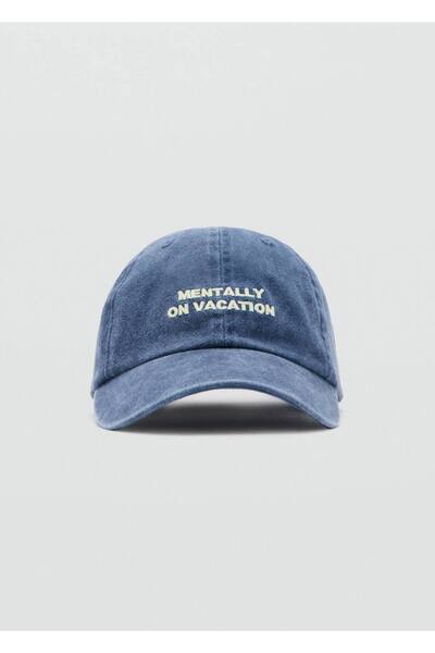 Mango Teen Yazı işlemeli şapka