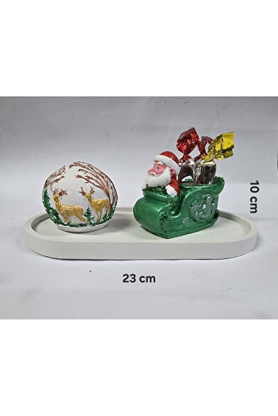 Handmade 3-piece set "Santa and the Globe"