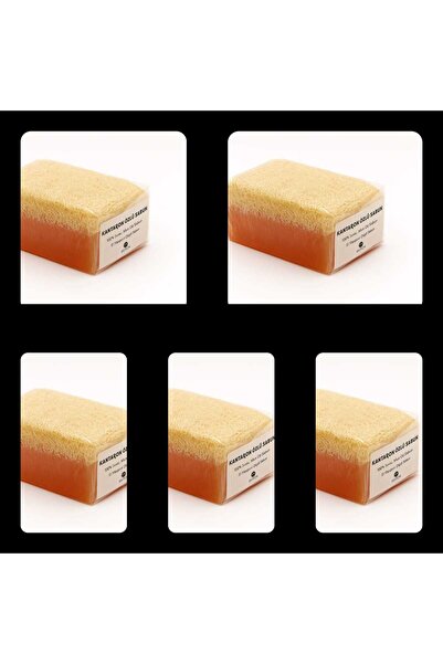 MADAMENATUREL صابون صلب طبيعي 100% بخلاصة نبات القسطل (5 قطع) (مع ألياف اليقطين)