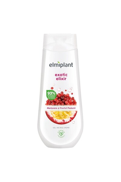 ELMIPLANT Set of 3 x Cream Shower Gel with Cranberry and Passion Fruit, 400 ml