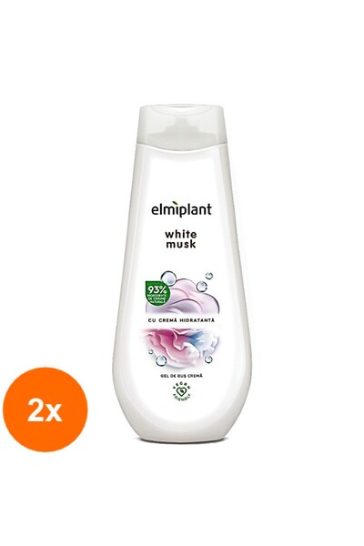 ELMIPLANT Set of 2 x Cream Shower Gel with White Musk, 750 ml