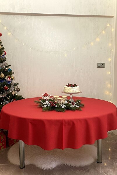 fersuay Red Buldan Cotton Linen Table Cloth