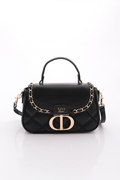 Levidor Kapitone Nakış ve Zincir Örgü Detaylı Uzun Askılı Orta Boy Kadın El v...