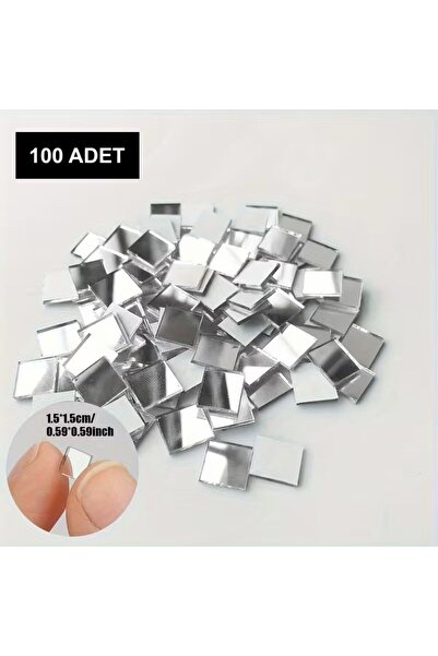 zafrakreklam Pleksi Dekoratif Kare Gümüş Ayna 100Adet ( CAM DEĞİLDİR ) BOYUT ...