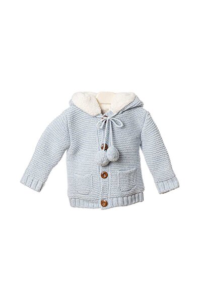 Kidopo Bunny hoodie made of wool with soft fur interior - Blue