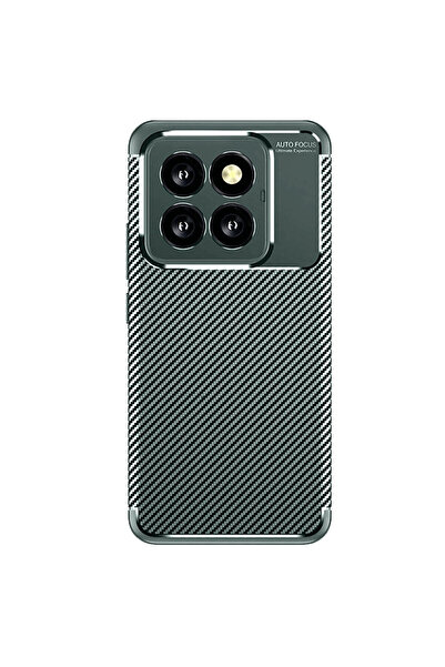 NewFace حافظة هاتف Xiaomi Mi 14T Pro ذات غطاء كربوني بتركيز تلقائي - أخضر داكن