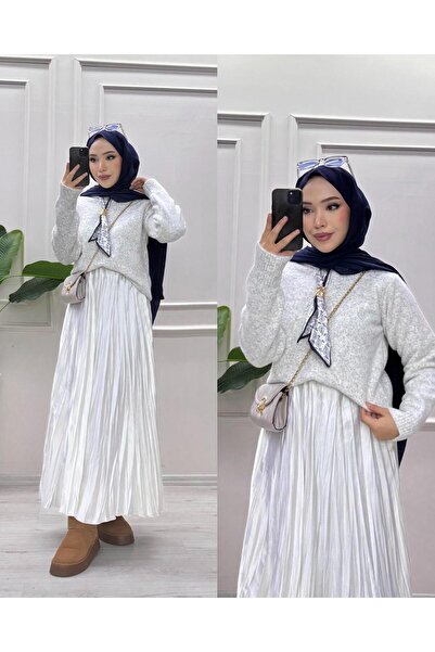 moda acar Scarf-Detail Sweater