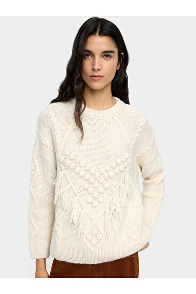 PARFOIS Püsküllü ve Kabartmalı Örme Kazak