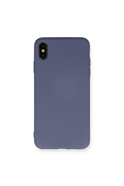 NewFace حافظة آيفون XS Max مع داخلية نانو من السيليكون المخملي - رمادي