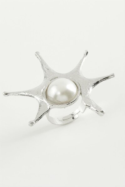 ZERO LAND 1591429739 خاتم من معدن جولين بيرل (142914) - لون فضي