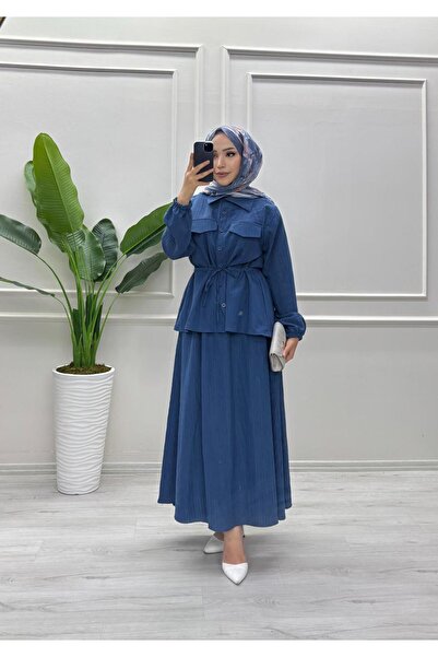 moda acar Bürümcük Fabric Suit with Skirt