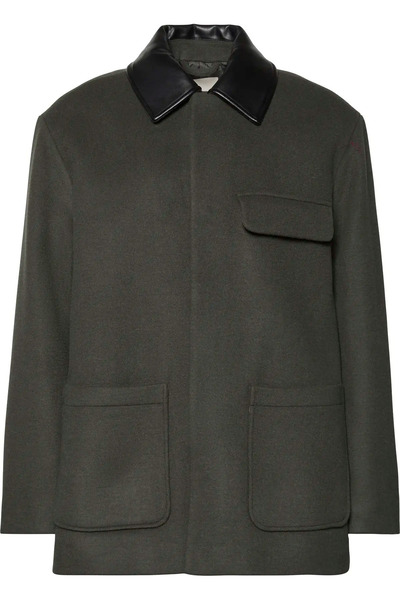 Calvin Klein LS MELTON WOOL BLEND CAR COAT Erkek Kahverengi Mont