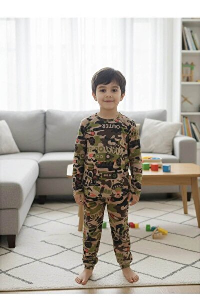 falcomini Erkek Çocuk Spor Pijama. Eşofman Takımı Baskılı Uzun Kollu Takım 3-...