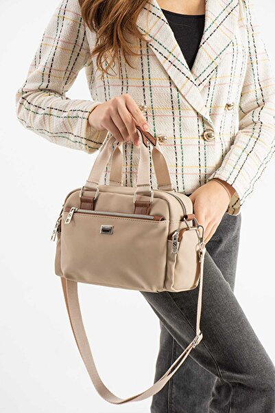 Sanmorris Kadın Çok Gözlü Saten Ayarlanabilir Çapraz Askılı El Ve Omuz Çantası