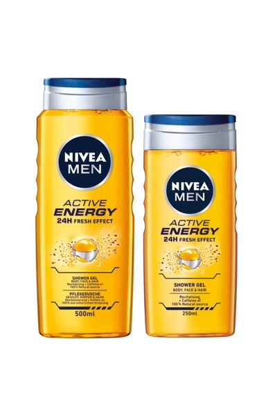 Nivea Men Pachet Promo Nivea Men: Gel de Dus Active Energy, 500 ml si Gel de ...
