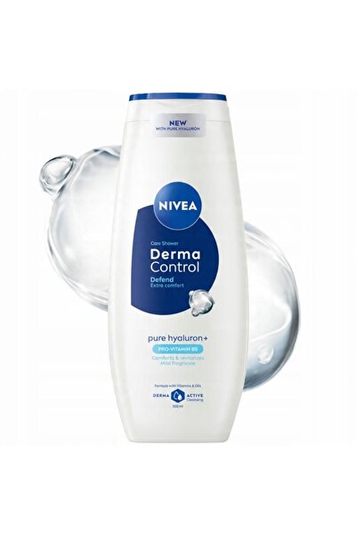 NIVEA Set of 3 x Hyaluronic Acid and Vitamin C Shower Gel, Derma Control, 500 ml