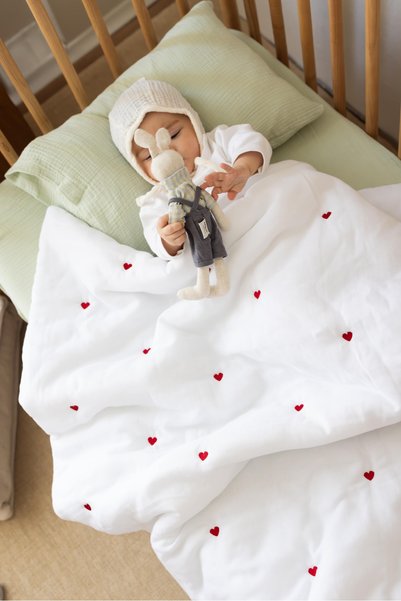 ZEYPBA Muslin Baby Quilt Muslin Quilt Embroidered
