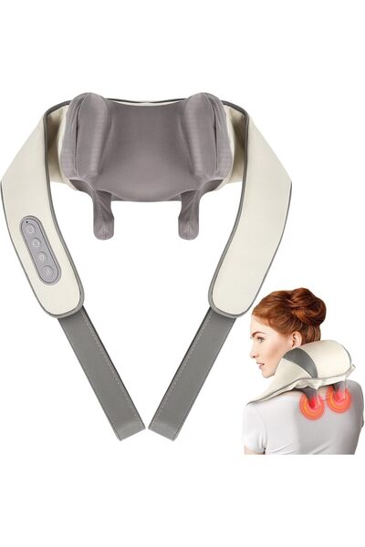 BORTONY Neck and Back Shoulder Massager Electric Deep Tissue Kneading Pillow