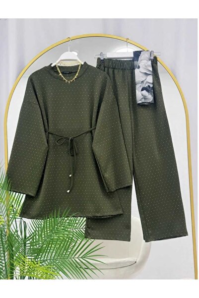 MODA VEDAT Women's Scuba Stone Pants Set -0600