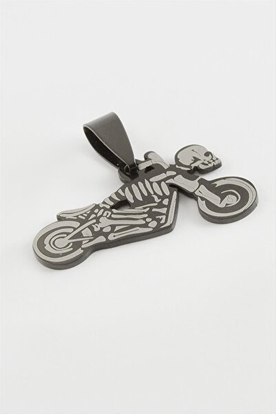 ZERO LAND قلادة على شكل جمجمة من الفولاذ المقاوم للصدأ مقاس 3 سم