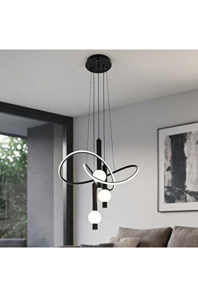 OEM Lustra LED Modernă Neagră cu Telecomandă și Lumină Reglabilă Zerith