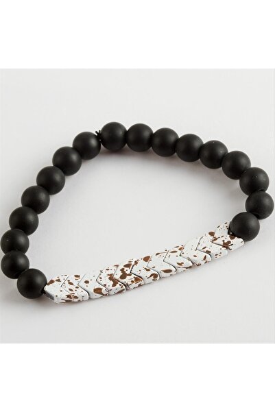 ZERO LAND 1592653739 أونيكس هيماتيت (135326) سوار من الحجر الطبيعي - أسود