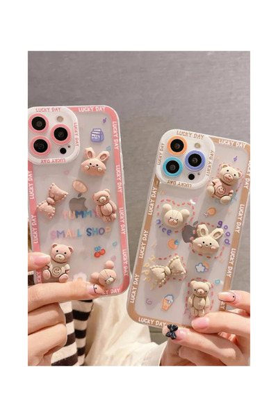 Apple Iphone 11 Uyumlu Kılıf Bear And Rabbit Silikon Kılıf