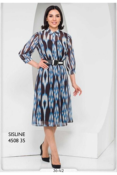 SİSLİNE şal desen elbise