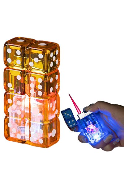 Mihristore Zar Şeklinde Çakmak Renkli Işıklı Zar Çakmak