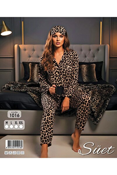 PİJAMA TAKIMI LEOPAR DESENLİ VE YUMUŞACIK