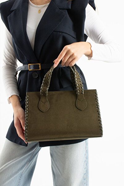 Butik حقيبة يد وكتف نسائية من الجلد السويدي طراز تاكا سافونا